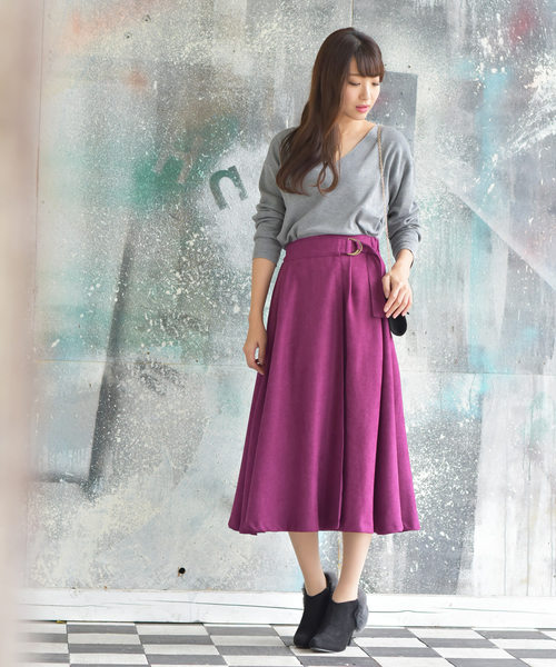 rps（アールピーエス）の「ハーフミラノＶネックニットプルオーバー（ニット/セーター・レディース・チャコールグレー/杢グレー/グレイッシュベージュ/ダークグリーン/ブラック/マスタード/ピンク・M）」の21枚目の写真