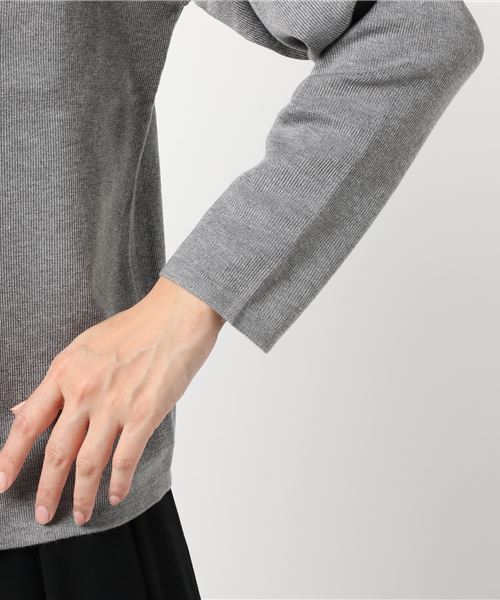 rps（アールピーエス）の「ハーフミラノＶネックニットプルオーバー（ニット/セーター・レディース・チャコールグレー/杢グレー/グレイッシュベージュ/ダークグリーン/ブラック/マスタード/ピンク・M）」の14枚目の写真