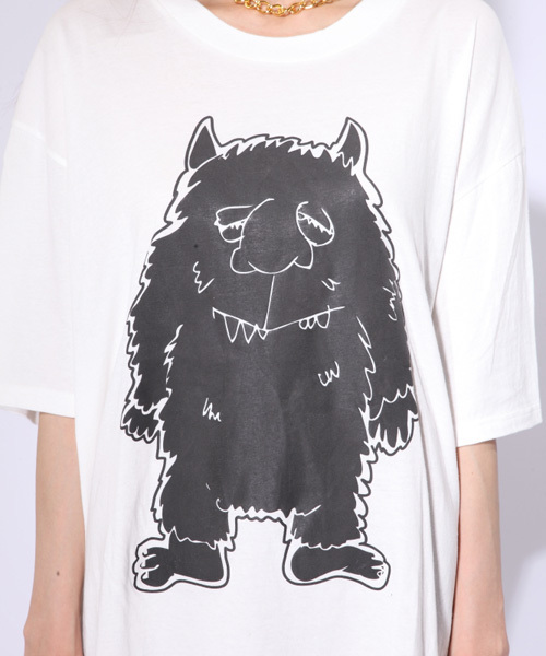 i（アイ）の「【i】かいじゅうPTT（Tシャツ/カットソー・レディース・ホワイト/オフホワイト/ブラック・ﾌﾘ-）」の11枚目の写真