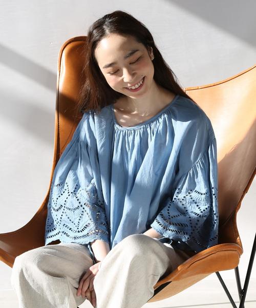 coen(コーエン)の「【『リンネル』6月号掲載・Market】スカラップレーススリーブブラウス(シャツ/ブラウス・レディース・ライトブルー/マスタード/ピンク/ブラック・FREE)」の21枚目の写真