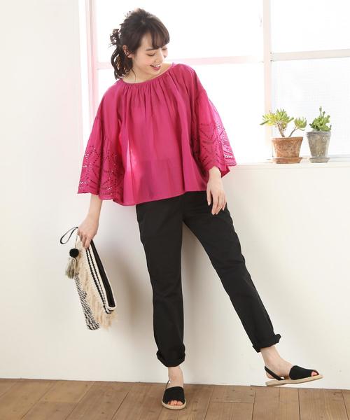 coen(コーエン)の「【『リンネル』6月号掲載・Market】スカラップレーススリーブブラウス(シャツ/ブラウス・レディース・ライトブルー/マスタード/ピンク/ブラック・FREE)」の17枚目の写真