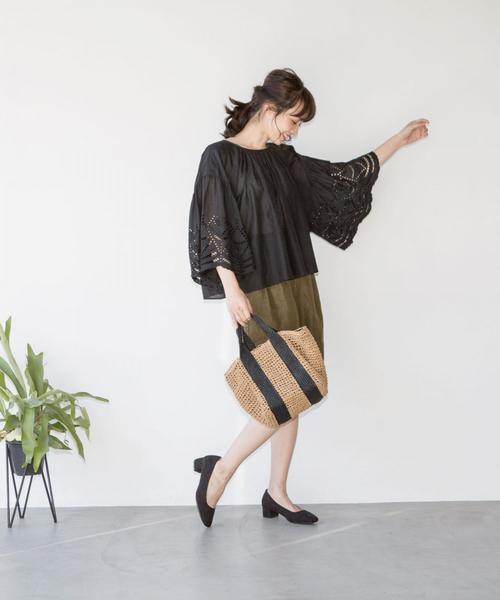 coen(コーエン)の「【『リンネル』6月号掲載・Market】スカラップレーススリーブブラウス(シャツ/ブラウス・レディース・ライトブルー/マスタード/ピンク/ブラック・FREE)」の14枚目の写真