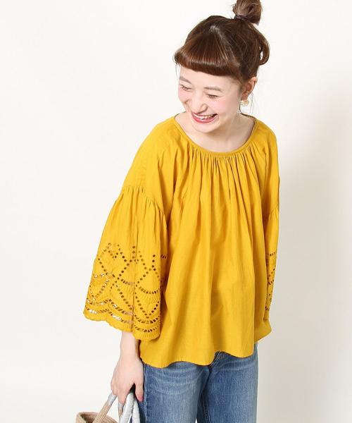 coen(コーエン)の「【『リンネル』6月号掲載・Market】スカラップレーススリーブブラウス(シャツ/ブラウス・レディース・ライトブルー/マスタード/ピンク/ブラック・FREE)」の10枚目の写真