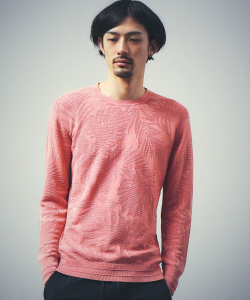 5351 POUR LES HOMMES(ゴーサンゴーイチプールオム)の「ストーンウォッシュニット(ニット/セーター・メンズ・インディゴブルー/ピンク/ブラック・44/46/48)」の3枚目の写真