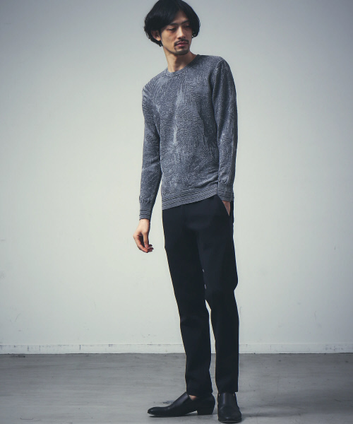 5351 POUR LES HOMMES(ゴーサンゴーイチプールオム)の「ストーンウォッシュニット(ニット/セーター・メンズ・インディゴブルー/ピンク/ブラック・44/46/48)」の9枚目の写真