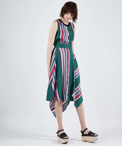 UNITED TOKYO（ユナイテッドトウキョウ）の「マルチストライプトップス（Tシャツ/カットソー・レディース・ピンク/マスタード・1）」の7枚目の写真