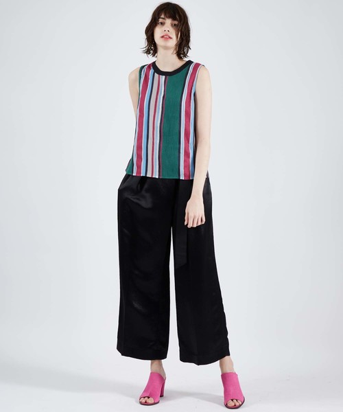 UNITED TOKYO（ユナイテッドトウキョウ）の「マルチストライプトップス（Tシャツ/カットソー・レディース・ピンク/マスタード・1）」の6枚目の写真