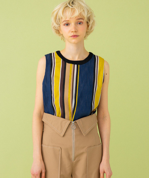 UNITED TOKYO（ユナイテッドトウキョウ）の「マルチストライプトップス（Tシャツ/カットソー・レディース・ピンク/マスタード・1）」の22枚目の写真