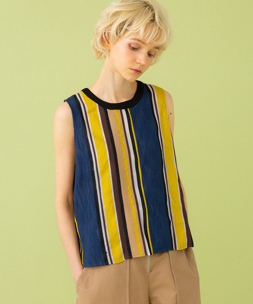 UNITED TOKYO（ユナイテッドトウキョウ）の「マルチストライプトップス（Tシャツ/カットソー・レディース・ピンク/マスタード・1）」の21枚目の写真