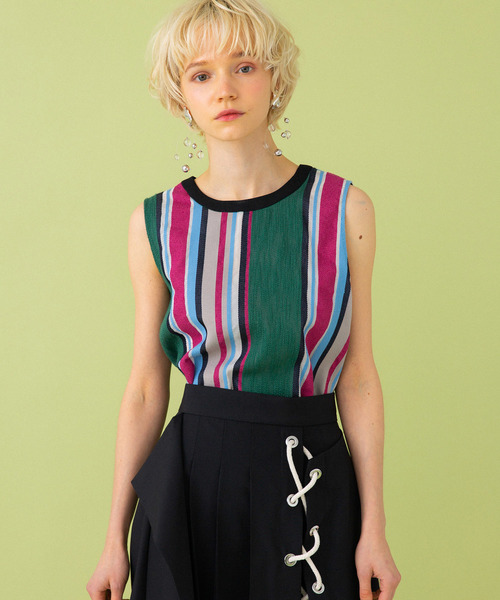 UNITED TOKYO（ユナイテッドトウキョウ）の「マルチストライプトップス（Tシャツ/カットソー・レディース・ピンク/マスタード・1）」の19枚目の写真