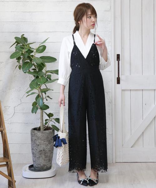 Girly Doll（ガーリードール）の「ブラウス　Vネックプルオーバー（シャツ/ブラウス・レディース・ライトブルー/ブラック/ベージュ/オフホワイト・M/L）」の20枚目の写真