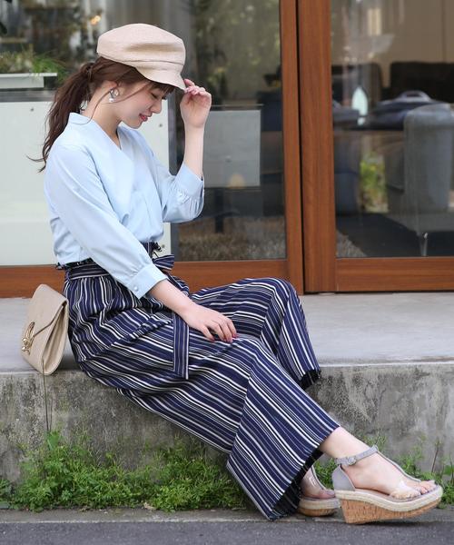 Girly Doll（ガーリードール）の「ブラウス　Vネックプルオーバー（シャツ/ブラウス・レディース・ライトブルー/ブラック/ベージュ/オフホワイト・M/L）」の22枚目の写真