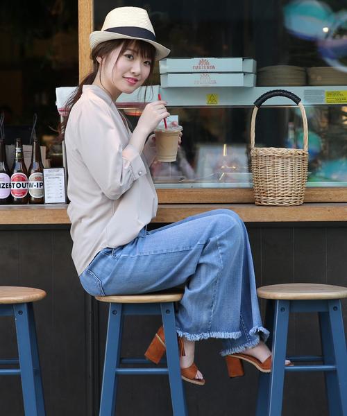 Girly Doll（ガーリードール）の「ブラウス　Vネックプルオーバー（シャツ/ブラウス・レディース・ライトブルー/ブラック/ベージュ/オフホワイト・M/L）」の11枚目の写真