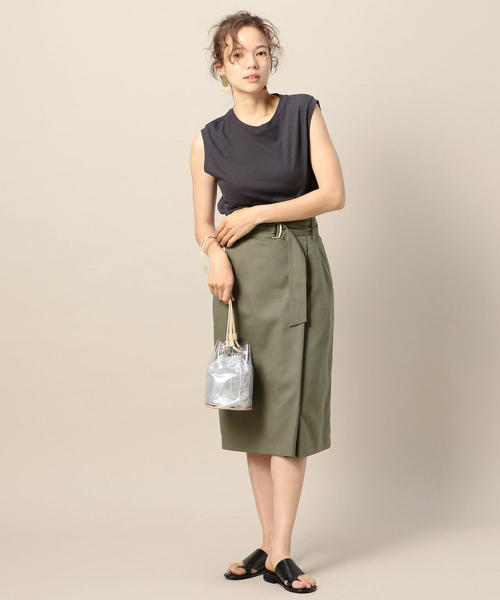 BEAUTY&YOUTH UNITED ARROWS(ビューティーアンドユースユナイテッドアローズ)の「BY ラップベルトタイトスカート2 -手洗い可能- о(スカート・レディース・ベージュ/ネイビー/オリーブ・SMALL/MEDIUM)」の8枚目の写真