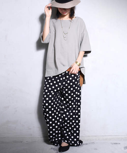 antiqua（アンティカ）の「ドットワイドパンツ（その他パンツ・レディース・ブラック・FREE）」の3枚目の写真