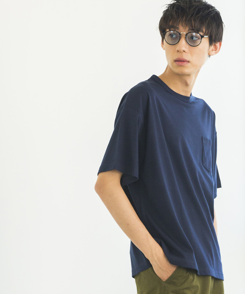 WEGO（ウィゴー）の「WEGO/カラービッグシルエットポケットTシャツ（Tシャツ/カットソー・メンズ・ダークグリーン/ホワイト/ブラウン/ブラック/ネイビー/ワイン・LARGE/SMALL/MEDIUM）」の6枚目の写真