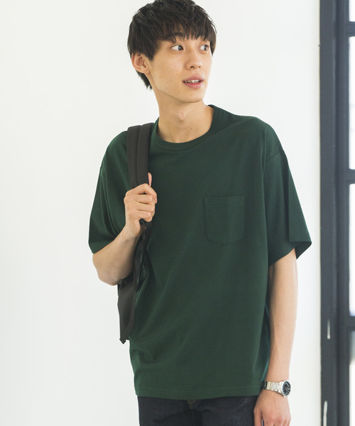 WEGO（ウィゴー）の「WEGO/カラービッグシルエットポケットTシャツ（Tシャツ/カットソー・メンズ・ダークグリーン/ホワイト/ブラウン/ブラック/ネイビー/ワイン・LARGE/SMALL/MEDIUM）」の5枚目の写真