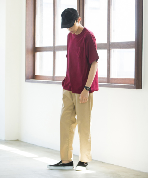 WEGO（ウィゴー）の「WEGO/カラービッグシルエットポケットTシャツ（Tシャツ/カットソー・メンズ・ダークグリーン/ホワイト/ブラウン/ブラック/ネイビー/ワイン・LARGE/SMALL/MEDIUM）」の11枚目の写真