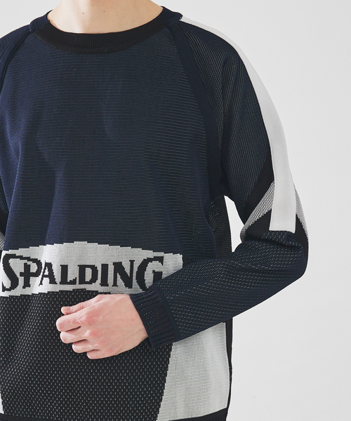 5351 POUR LES HOMMES（ゴーサンゴーイチプールオム）の「【SPALDING×5351】ジャカードクルーネックニットプルオーバー（ニット/セーター・メンズ・ブラック/ブルー・46/48）」の7枚目の写真