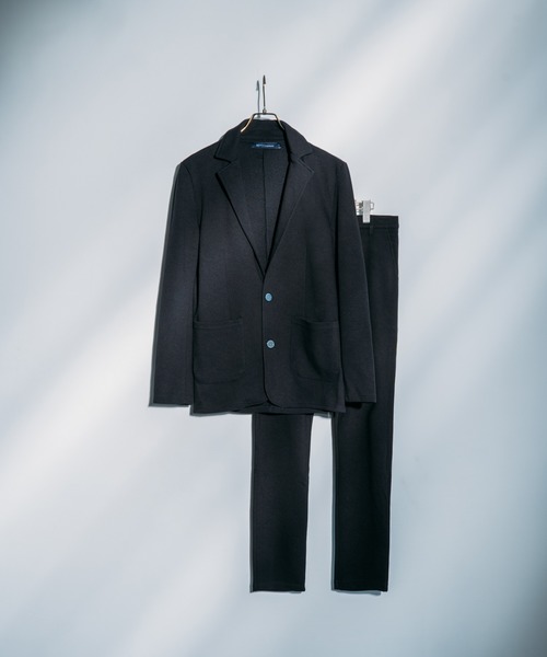 Ressaca(レサーカ)の「T/Cダンボールカルゼ テーラードジャケット+テーパードパンツ セットアップ(セットアップ・メンズ・ブラック/ネイビー/グレー/チャコール・M/L)」の1枚目の写真