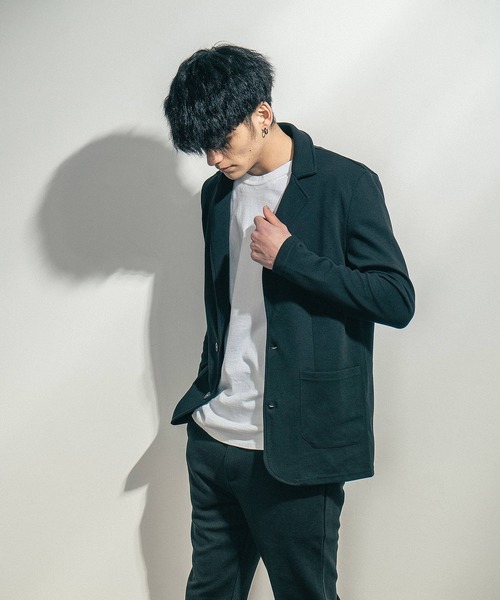 Ressaca(レサーカ)の「T/Cダンボールカルゼ テーラードジャケット+テーパードパンツ セットアップ(セットアップ・メンズ・ブラック/ネイビー/グレー/チャコール・M/L)」の11枚目の写真