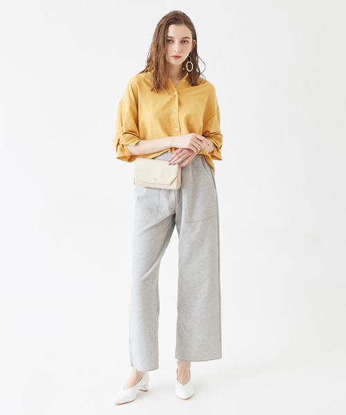 titivate（ティティベイト）の「ワッフルスリットイージーパンツ（その他パンツ・レディース・ブラック/ブルー/モカ/オートミール/杢グレー・S/M/L）」の3枚目の写真