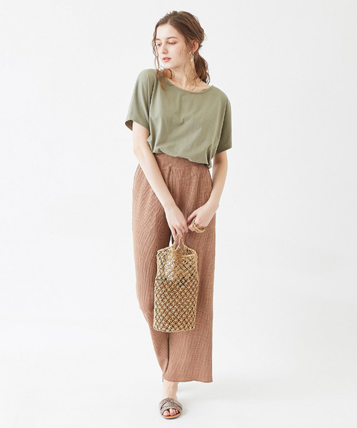 titivate（ティティベイト）の「ワッフルスリットイージーパンツ（その他パンツ・レディース・ブラック/ブルー/モカ/オートミール/杢グレー・S/M/L）」の8枚目の写真