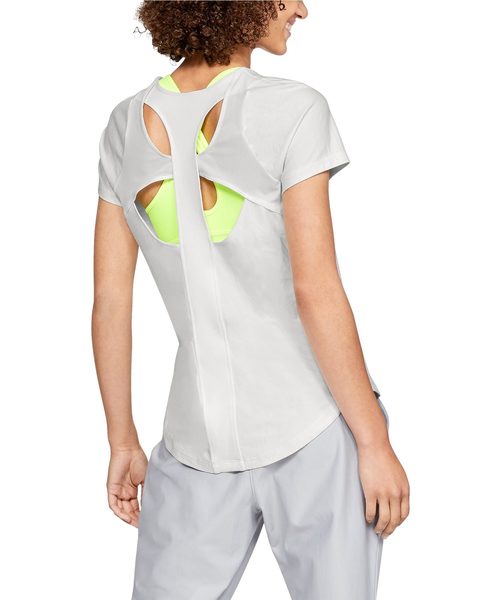 UNDER ARMOUR（アンダーアーマー）の「ウーマンズトレーニングTシャツ / バニッシュショートスリーブ（Tシャツ/カットソー・レディース・ピンク/オフホワイト・SM/LG/MD/XL）」の6枚目の写真