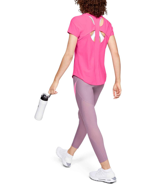 UNDER ARMOUR（アンダーアーマー）の「ウーマンズトレーニングTシャツ / バニッシュショートスリーブ（Tシャツ/カットソー・レディース・ピンク/オフホワイト・SM/LG/MD/XL）」の10枚目の写真