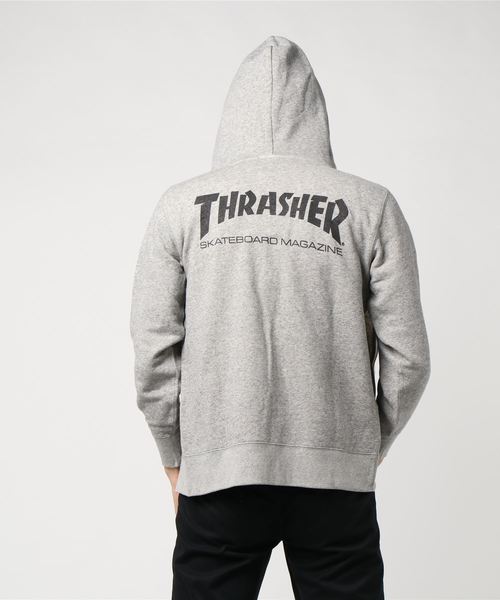 THRASHER(スラッシャー)の「MAG FRENCH TERRY ZIP PARKA/ジップアップパーカー ユニセックス(パーカー・メンズ・ブラック/ヘザーグレー・SMALL/MEDIUM/LARGE/X-LARGE)」の4枚目の写真