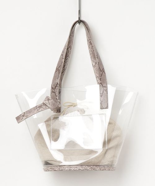 KATHARINE ROSS（キャサリンロス）の「【KATHARINE ROSS】クリア×パイソン柄バッグ（トートバッグ）」 WEAR