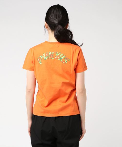 PUNYUS(プニュズ)の「フラワーズTシャツ(Tシャツ/カットソー・レディース・ホワイト/オレンジ・1/2/4/3)」の3枚目の写真