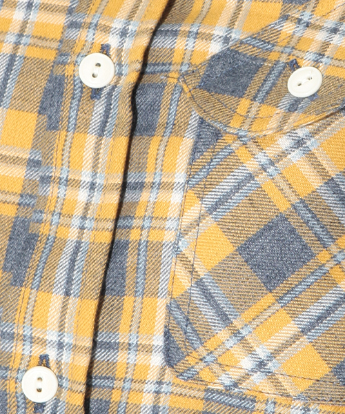 BEAMS BOY（ビームスボーイ）の「◎BEAMS BOY / 薄手ネルチェックシャツ（シャツ/ブラウス・レディース・イエロー/ブルー/レッド/ブラウン・ONE SIZE）」の6枚目の写真