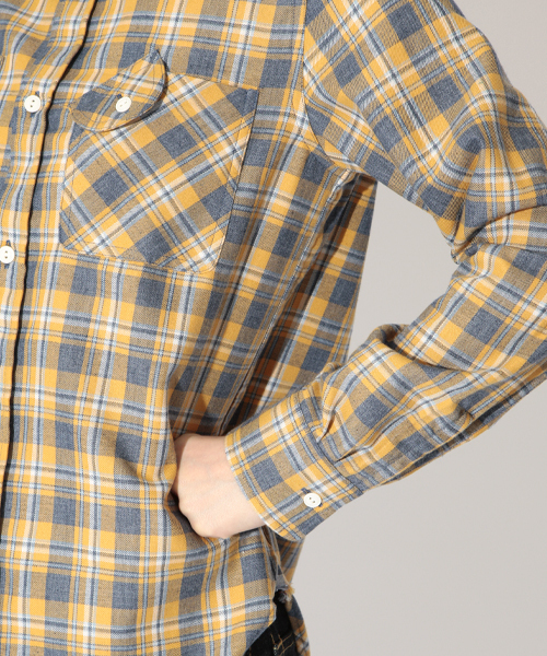 BEAMS BOY（ビームスボーイ）の「◎BEAMS BOY / 薄手ネルチェックシャツ（シャツ/ブラウス・レディース・イエロー/ブルー/レッド/ブラウン・ONE SIZE）」の10枚目の写真