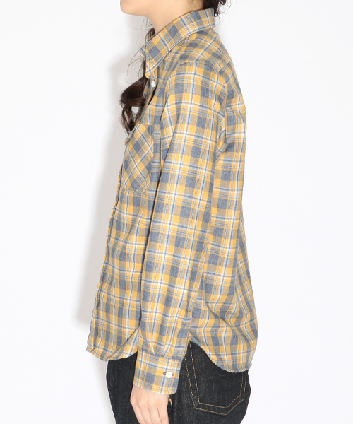 BEAMS BOY（ビームスボーイ）の「◎BEAMS BOY / 薄手ネルチェックシャツ（シャツ/ブラウス・レディース・イエロー/ブルー/レッド/ブラウン・ONE SIZE）」の9枚目の写真
