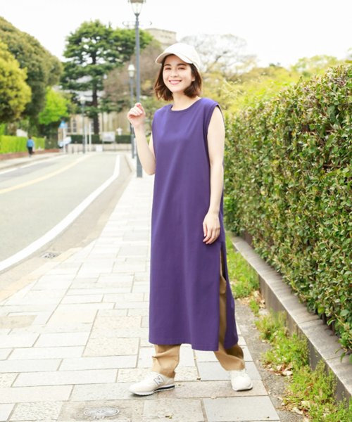 ジョンローレンスサリバン ノースリーブ シャツワンピース