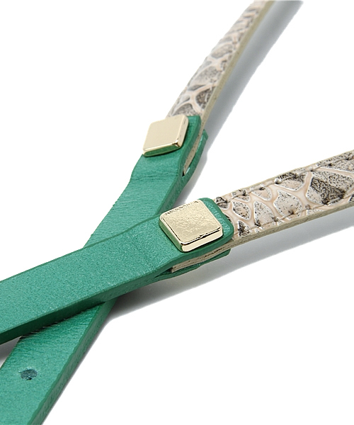 LOUNGEDRESS（ラウンジドレス）の「パイソンコンビベルト（ベルト・レディース・グリーン/イエロー・ﾌﾘ-）」の4枚目の写真