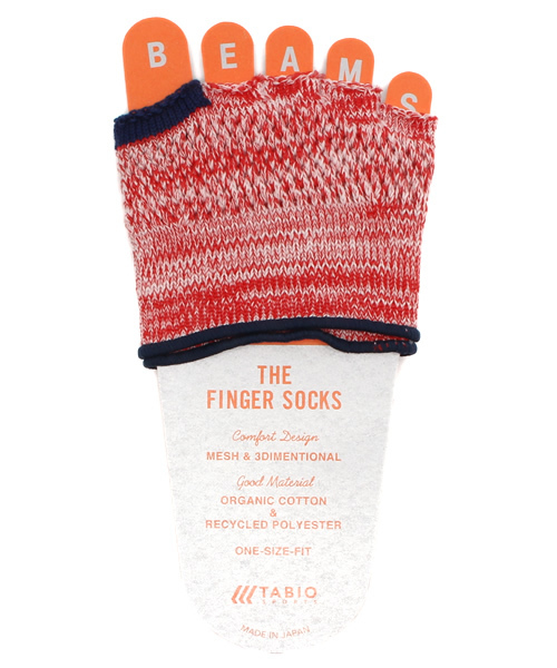 Tabio(タビオ)の「Tabio×BEAMS / 別注 フィンガー ソックス(ソックス/靴下・メンズ・レッド/ブルー・ONE SIZE)」の1枚目の写真