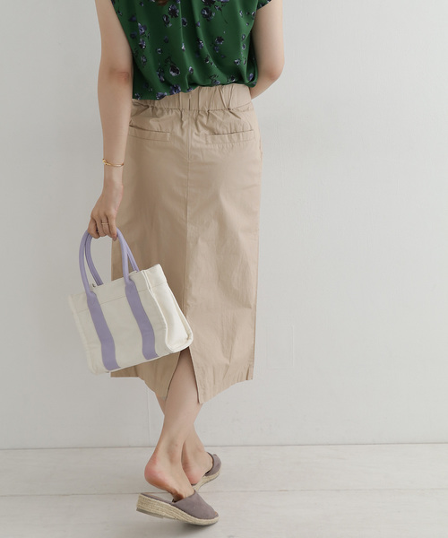 URBAN RESEARCH DOORS（アーバンリサーチドアーズ）の「ワンウォッシュタックストレートスカート∴（スカート・レディース・ベージュ/ネイビー・38/36）」の9枚目の写真