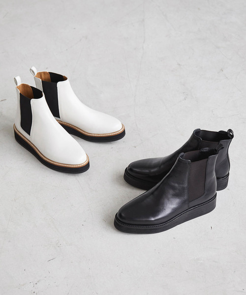 ADAM ET ROPE'（アダムエロペ）の「厚底サイドゴアブーツ（ブーツ・レディース・ホワイト/ブラック・38/39/36/37）」の12枚目の写真