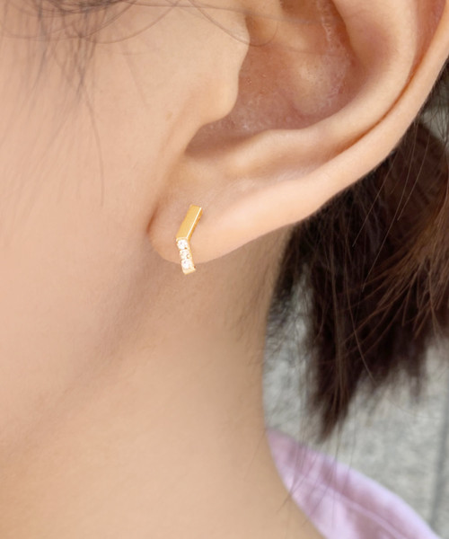 K18 K10 ダイヤモンド V字バーピアス Yg ピアス 両耳用 Take Up テイクアップ のファッション通販 Zozotown