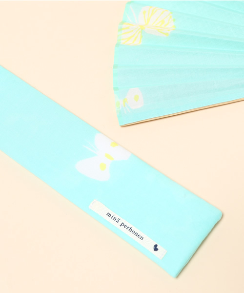 Ray BEAMS（レイビームス）の「●ミナ ペルホネン / 扇子 "hanahane"（扇子/うちわ・レディース・ミント/ピンク・ONE SIZE）」の4枚目の写真