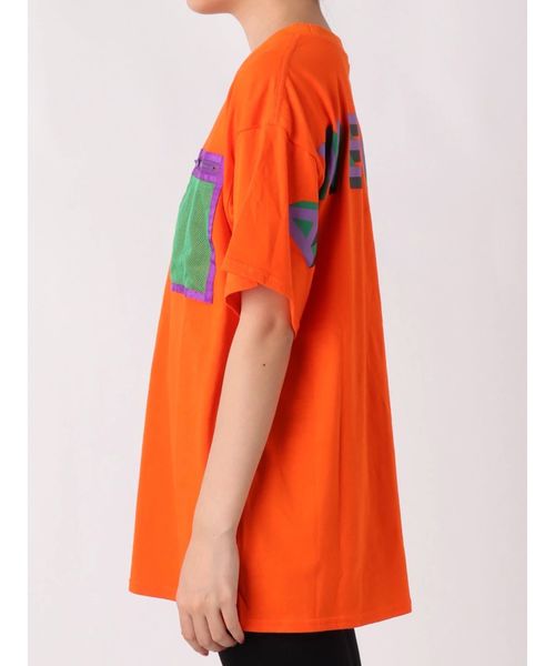 jouetie（ジュエティ）の「メッシュポケットBIG T（Tシャツ/カットソー・レディース・ブラック/オフホワイト/オレンジ・MEDIUM）」の5枚目の写真