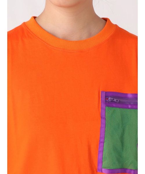 jouetie（ジュエティ）の「メッシュポケットBIG T（Tシャツ/カットソー・レディース・ブラック/オフホワイト/オレンジ・MEDIUM）」の7枚目の写真