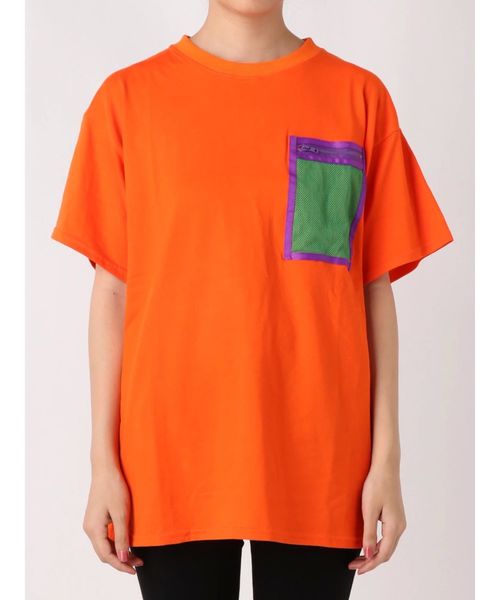 jouetie（ジュエティ）の「メッシュポケットBIG T（Tシャツ/カットソー・レディース・ブラック/オフホワイト/オレンジ・MEDIUM）」の16枚目の写真