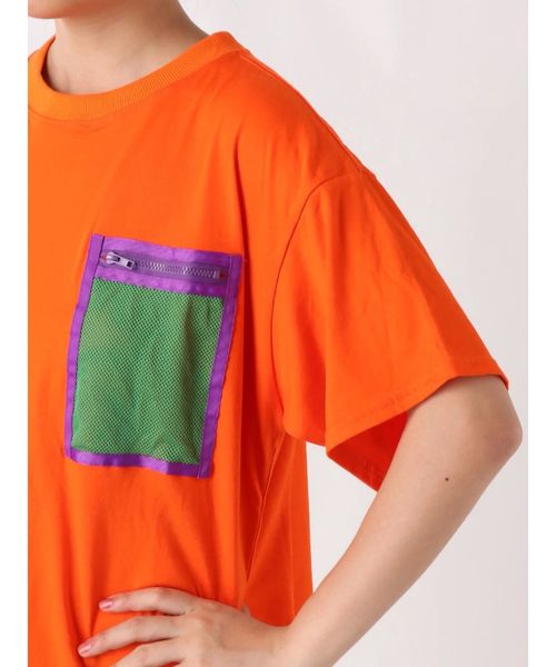 jouetie（ジュエティ）の「メッシュポケットBIG T（Tシャツ/カットソー・レディース・ブラック/オフホワイト/オレンジ・MEDIUM）」の12枚目の写真