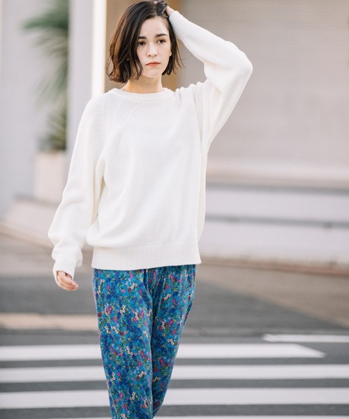 Munich（ミューニック）の「スプリングニット　バックジッププルオーバー（ニット/セーター・レディース・オフホワイト/エメラルド/ラベンダー/クリアイエロー/サーモンピンク・FREE）」の2枚目の写真