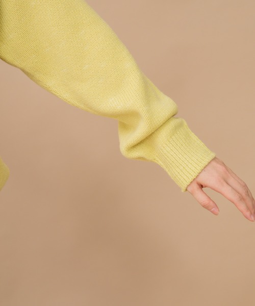 Munich（ミューニック）の「スプリングニット　バックジッププルオーバー（ニット/セーター・レディース・オフホワイト/エメラルド/ラベンダー/クリアイエロー/サーモンピンク・FREE）」の7枚目の写真