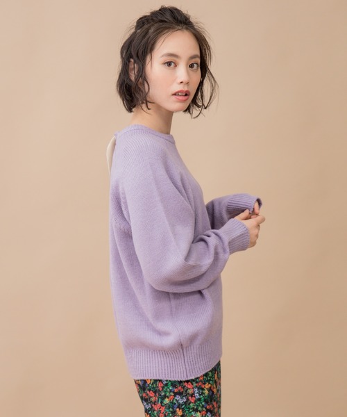 Munich（ミューニック）の「スプリングニット　バックジッププルオーバー（ニット/セーター・レディース・オフホワイト/エメラルド/ラベンダー/クリアイエロー/サーモンピンク・FREE）」の18枚目の写真