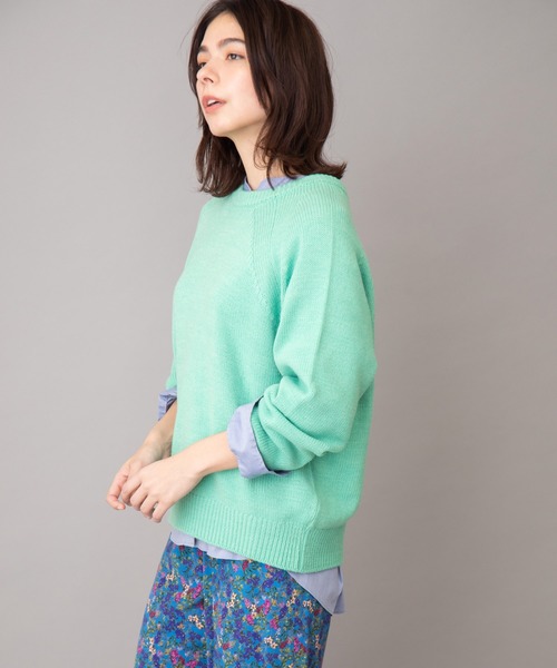 Munich（ミューニック）の「スプリングニット　バックジッププルオーバー（ニット/セーター・レディース・オフホワイト/エメラルド/ラベンダー/クリアイエロー/サーモンピンク・FREE）」の16枚目の写真